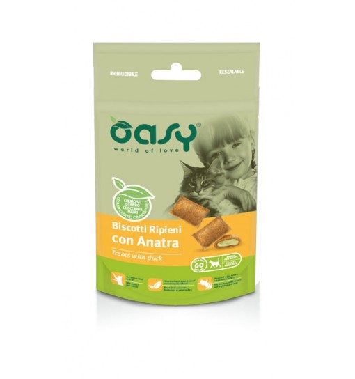 Oasy Biscotti ripieni con Anatra gatto 60 gr
