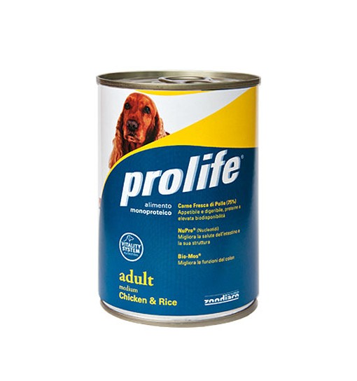 Prolife Adult Medium Pollo e riso Monoproteico umido cane 400 gr