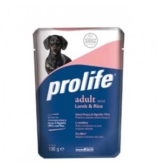 Prolife Adult mini agnello e riso bustine 100 gr