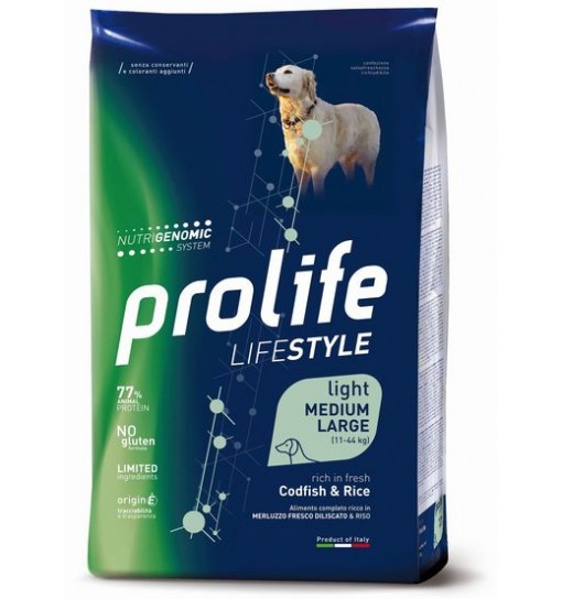 Prolife lifestyle Light medium large merluzzo e riso 2,5 kg