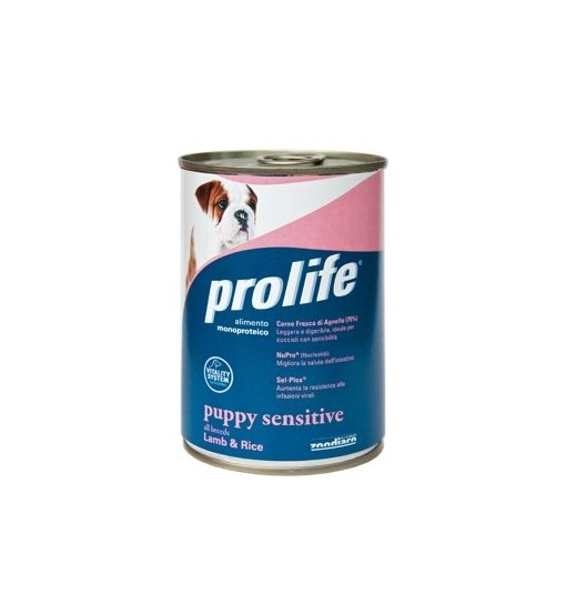 Prolife Puppy sensitive Agnello e riso Monoproteico umido cane 400 gr