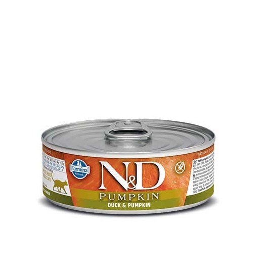 Scatolette N&D Farmina Pumpkin Anatra e zucca gatto 80gr