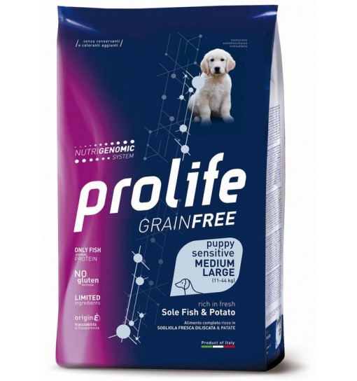 Prolife puppy sensitive pesce e patate large medium grain free 10 kg