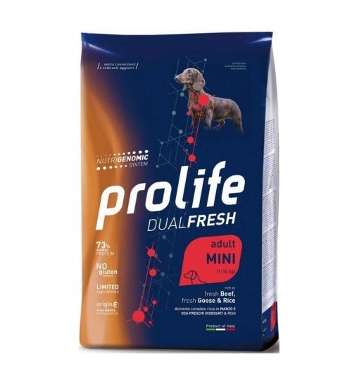 Prolife dualfresh adult mini manzo oca e riso 600 gr