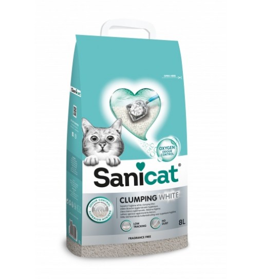 Sanicat Clumping white lettiera per gatti agglomerante 8 litri