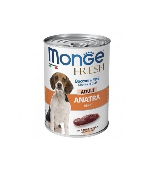 Monge Fresh Adult Anatra Bocconi in patè 400 gr umido cane