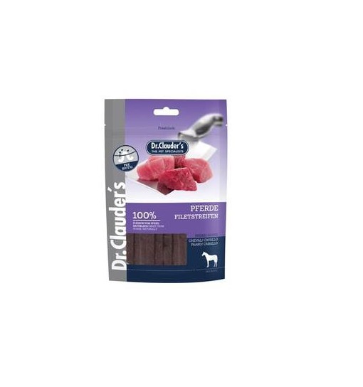 Snack per cani monoproteici al cavallo filetti da 80 gr Dr Clauder's
