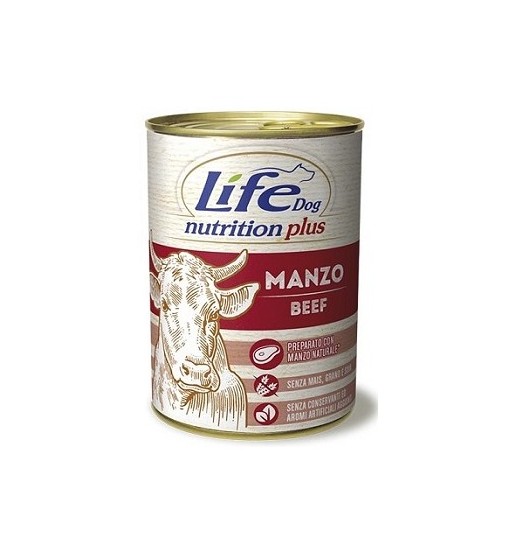 Scatoletta Umido cane al Manzo Life 400 gr