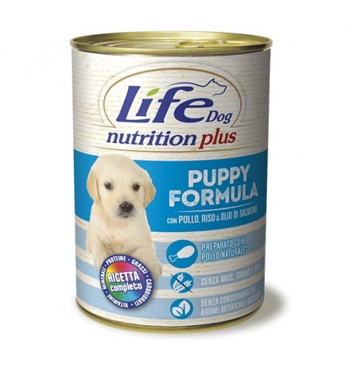 Scatoletta Umido Life Puppy cucciolo pollo riso e olio di salmone 400 gr