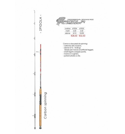 Canna Spigola Azione 10/30 gr 2,40 MT Expert Predator Spinning
