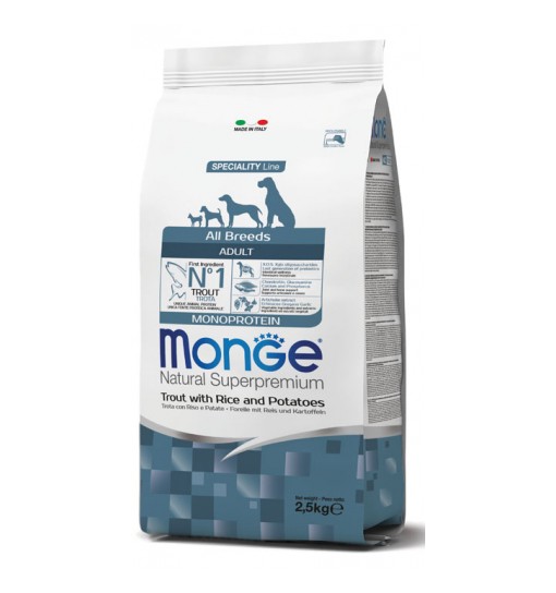 Monge Trota con riso e patate monoproteico cane 12 Kg