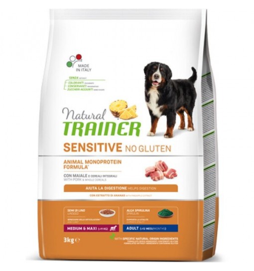 Trainer Sensitive Adult con maiale e cereali integrali medium maxi 3 kg