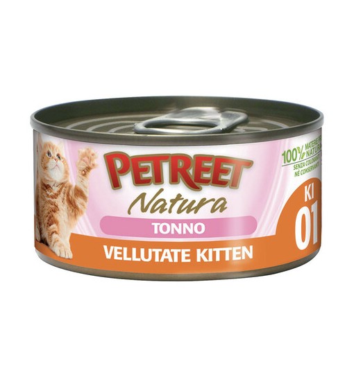 Umido per gattini Petreet Natura le Vellutate Kitten di Tonno 60 gr