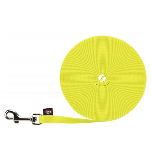 Lunghina in fettuccina rivestita in PVC giallo fluo Easy life 5 mt 13 mm trixie