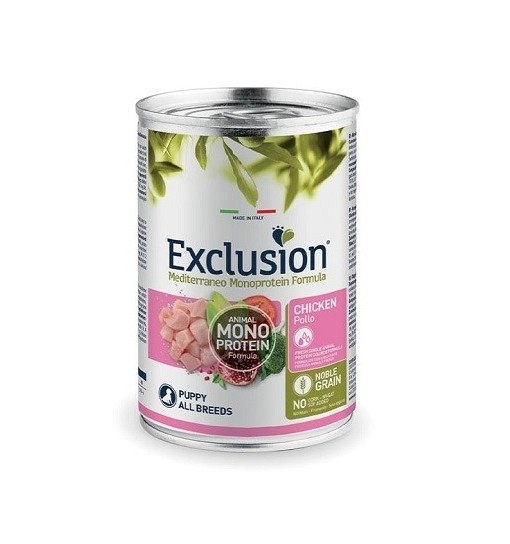 Scatoletta umido cane Exclusion Puppy pollo monoproteico 400 gr