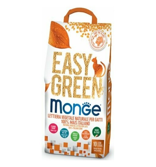 Lettiera per gatti vegetale naturale mais monge 10 LT