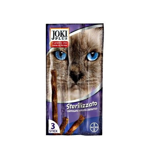 Sneck per gatti Bayer Joki Plus Sterilizzato controllo apporto energetico 3 Stick