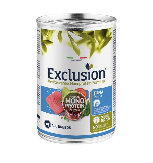 Scatoletta umido cane Exclusion Tonno monoproteico 400 gr