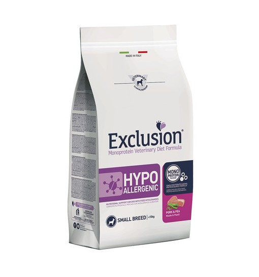 Hypoallergenic Exclusion Maiale e piselli small 2 kg