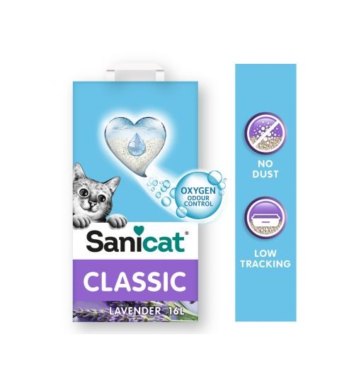 Lettiera per gatti Sanicat classica lavanda 8 L