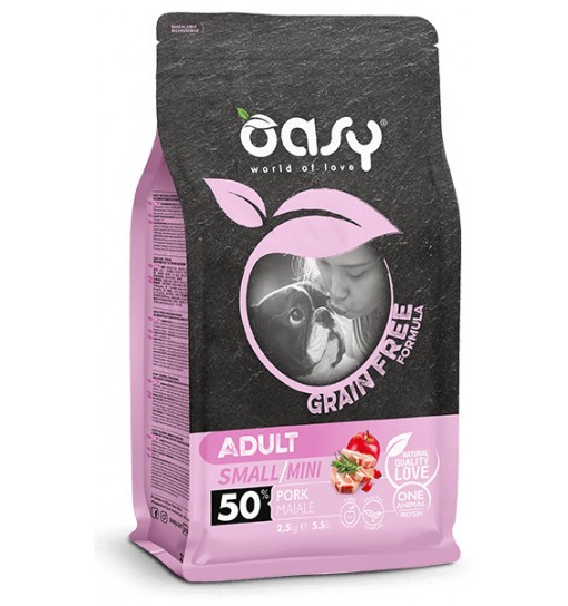 Oasy Adult small mini maiale grain free 800 gr