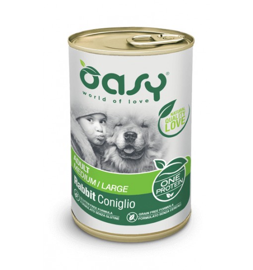 Scatoletta Oasy Umido cane Adult Coniglio medium large 400 gr