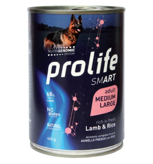 Prolife umido Agnello e riso Adult Medium large scatolette da 400gr Smart
