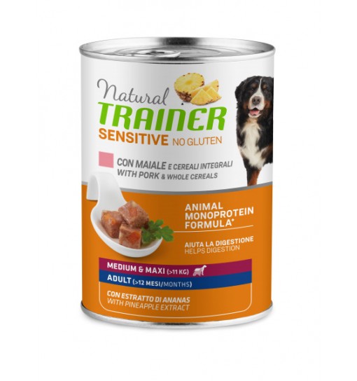 Scatoletta Trainer Sensitive con maiale medium maxi 400 gr