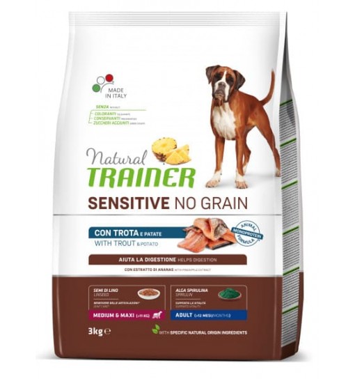 Trainer sensitive con trota adult medium maxi 3 kg