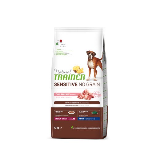 Trainer sensitive con Maiale adult medium maxi 12 kg