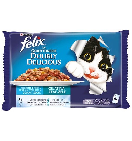 Felix le Ghiottonerie Salmone e Sardine, Trota e Sgombro4 X 100 gr