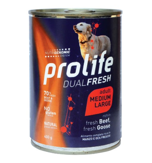 Prolife umido Dual fresh Adult manzo e oca 400 gr