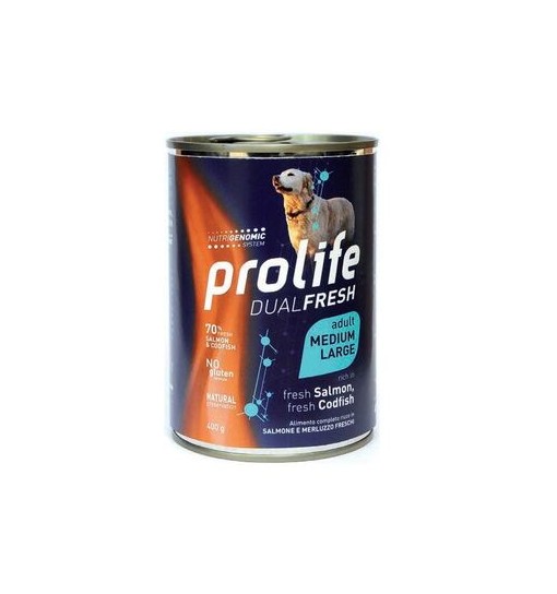 Prolife umido Dual fresh Adult Salmone e merluzzo 400 gr