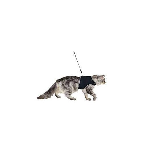 Pettorina morbida con guizaglioestensibile riflettente per gatti 24 - 42 cm trixie