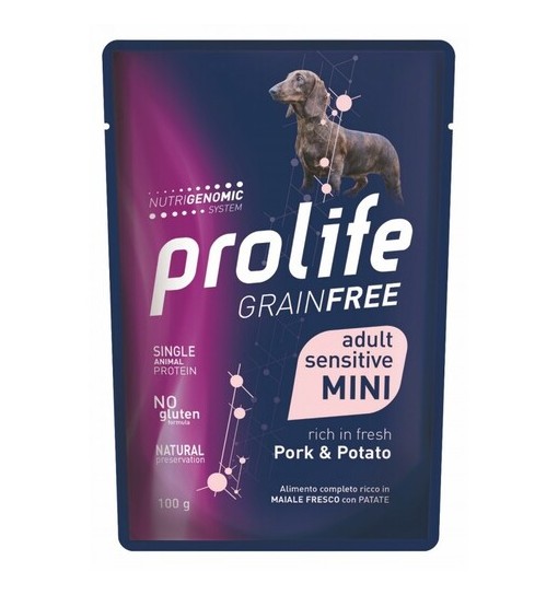 Bustine umido sensitive Prolifesterilizzato mini adult maiale e riso 100 gr