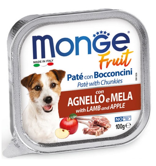 Umido patè Monge Fruit con Agnello e mela 100 gr