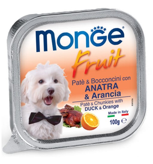 Umido patè Monge Fruit con Anatra e Arancia 100 gr