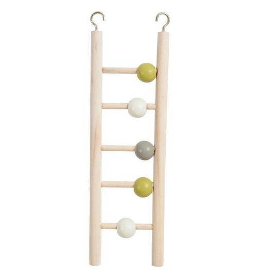 Scaletta per uccelli 9 gradini con palline 9,5 x 38 cm