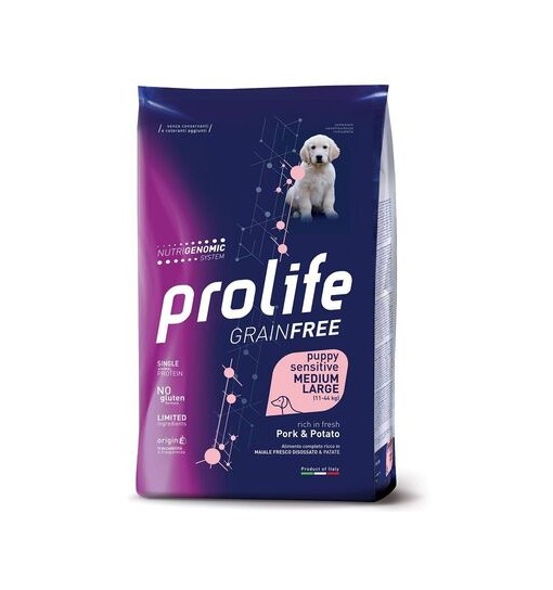 Prolife Puppy sensitive maiale e patate medium large 2,5 kg