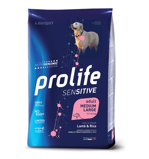 Prolife sensitive adult agnello e riso medium large 10 kg
