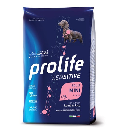 Prolife sensitive adult mini agnello e riso 600 gr