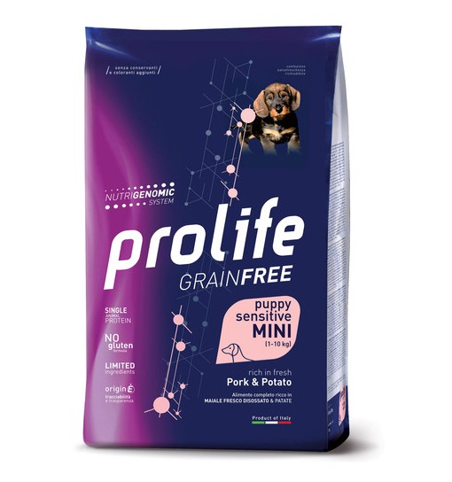 Prolife Puppy mini sensitive grain free Maiale e patate 7 Kg