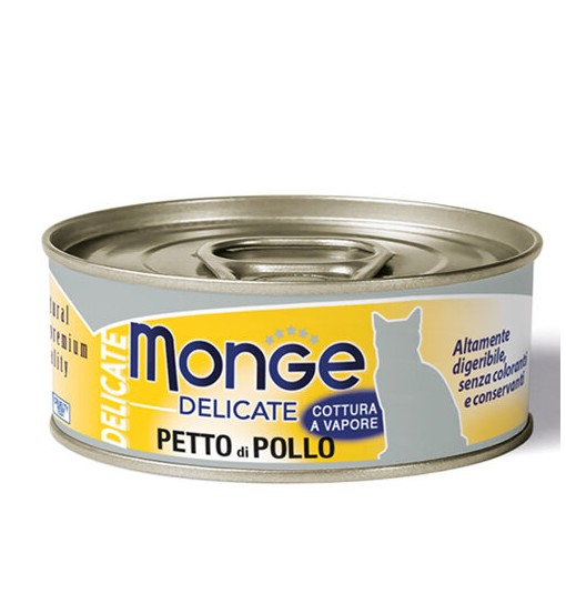 Monge delicate gatto Petto di pollo a pezzetti 80 gr