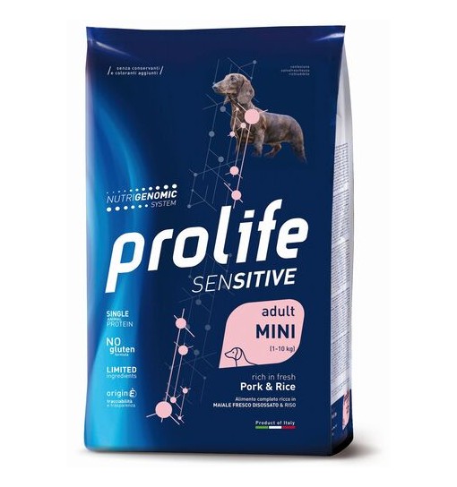 Prolife Sensitive Mini adult maiale e riso 2 Kg