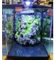 Acquario nanux rock con sfondo tridimensionale luce led e filtro integrato 18 litri