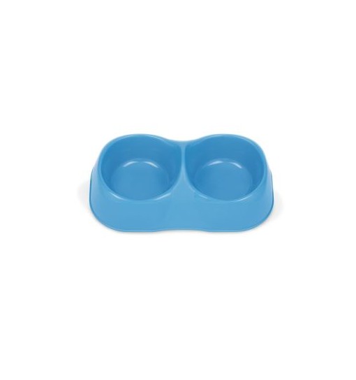 Ciotola doppia per cani e per gatti in plastica piccola colori assortiti