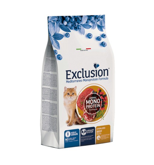 Exclusion monoproteico al manzo 1,5 kg mediterraneo