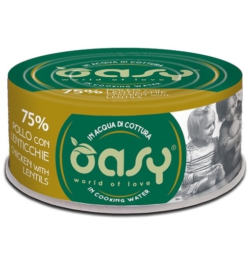 Oasy scatoletta more love Pollo con lenticchie in acqua di cottura 70 gr