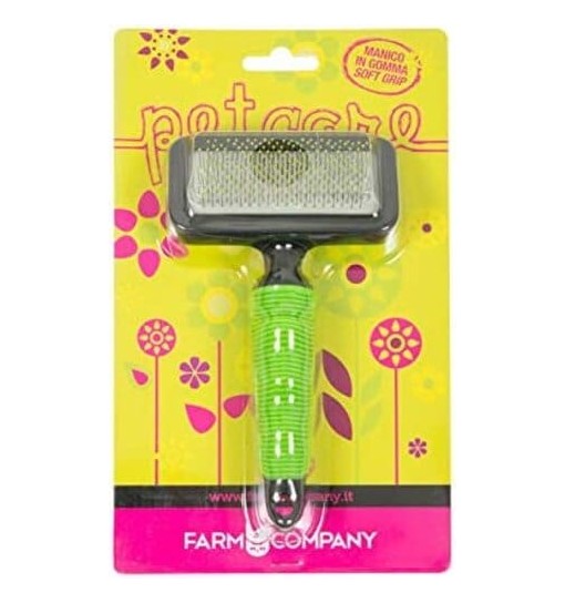 Pet Care Cardatore Soft Antiscivolo con Punte in PVC, Medium, Taglia Unica, Verde-Nero