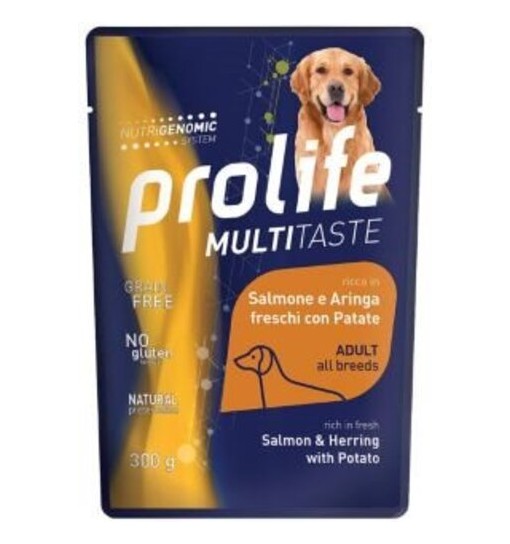  Prolife Multitaste Grain Free Cani Adulti Salmone, Aringa e Patate